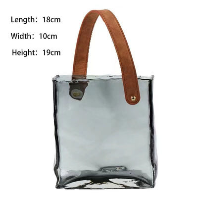 Modern Clear Handbag Flower Vase Purse Glass Vase Decor for Home Office