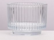 225ml Elegant Transparent Ribbed Crystal Glass Votive Candle Holders for Wedding Party Home Decor