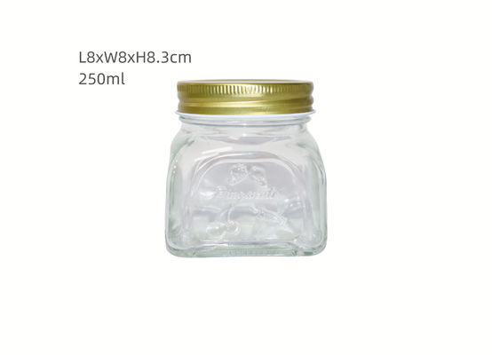 250ml Empty Glass Jars with Lids Food Kitchen Canisters for Flour Storage Jars
