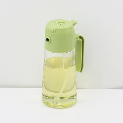 470ml 2 In 1 Oil Sprayer Bottles For Cooking Barbecue Transparent Glass Oil Jars Kitchen Less Waste
