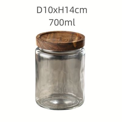 700ml Modern Clear Glass Jars with Free Design Assistance Silk Screen Logo Carton Packing