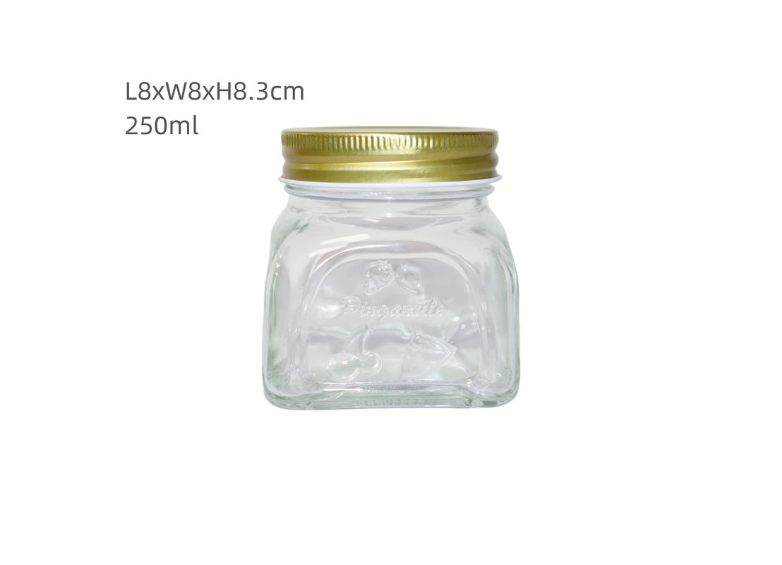 250ml Empty Glass Jars with Lids Food Kitchen Canisters for Flour Storage Jars