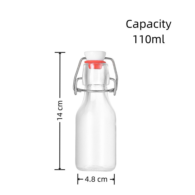 Leak Proof Clear Small Glass Bottles - Reusable Dishwasher Safe