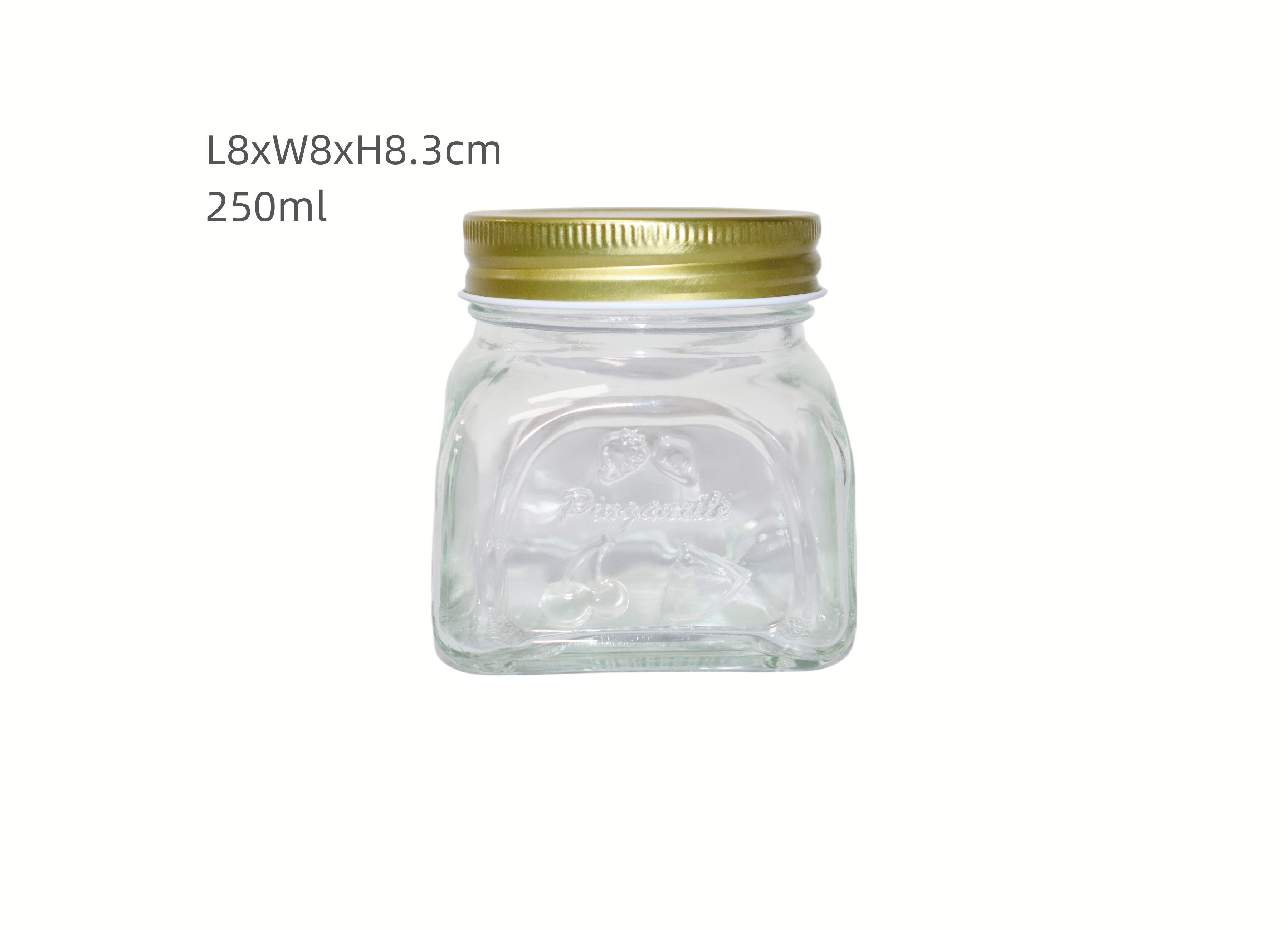 250ml Empty Glass Jars with Lids Food Kitchen Canisters for Flour Storage Jars