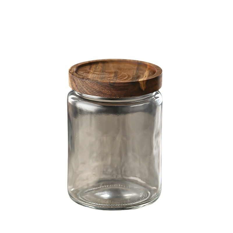 700ml Modern Clear Glass Jars with Free Design Assistance Silk Screen Logo Carton Packing