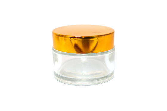 50ML Kontainer kosmetik kaca bening dengan tutup sekrup Botol sampel kaca